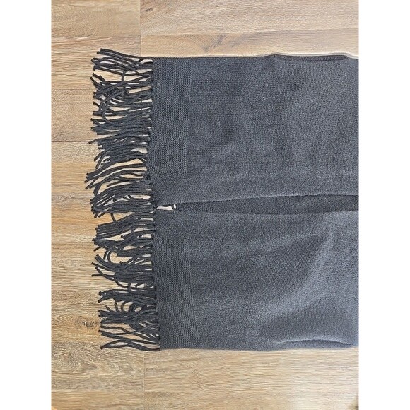 Skull Cashmere Black Long Open Front Cardigan Women's Small Fringe Hem L/S - Picture 2 of 9